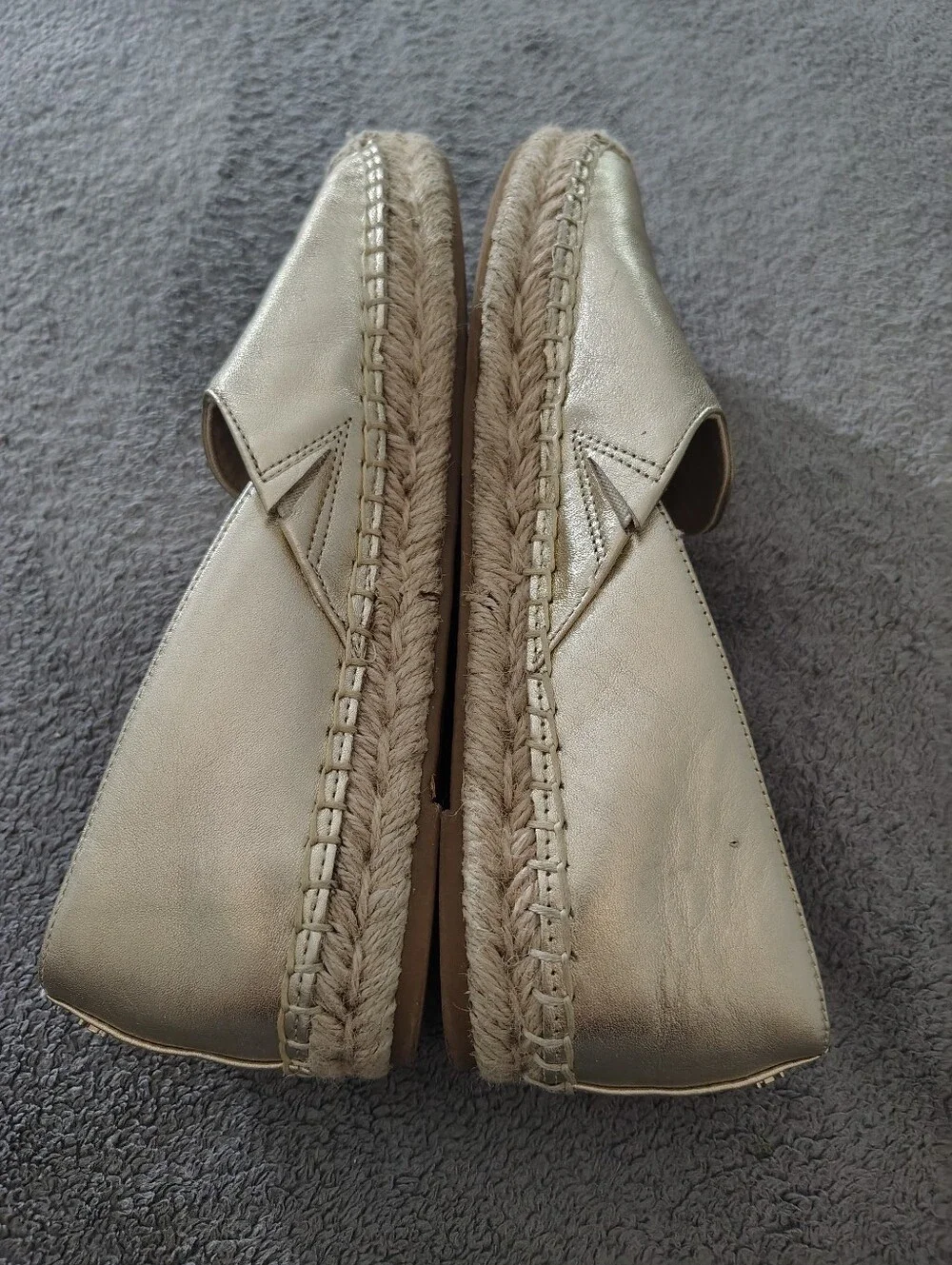 Sam Edelman Gold Espadrille Flats - Women's Slip-On Casual Shoes